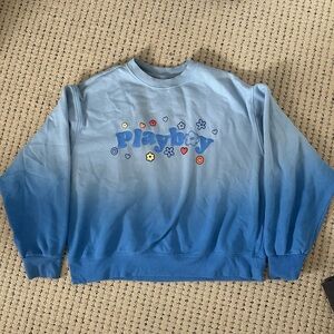 PLAYBOY Blue Ombre Men's Crewneck Sweater